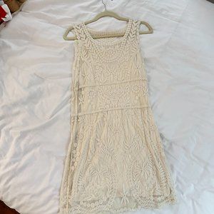 Express Women's White Embroidered Dress